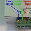 Das Geräte- und Anschlussdiagramm des RGB-LED-Streifens